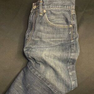 Levis 505 Jeans Mens 30x32 Blue Dark Wash Regular Fit Straight Leg Pockets